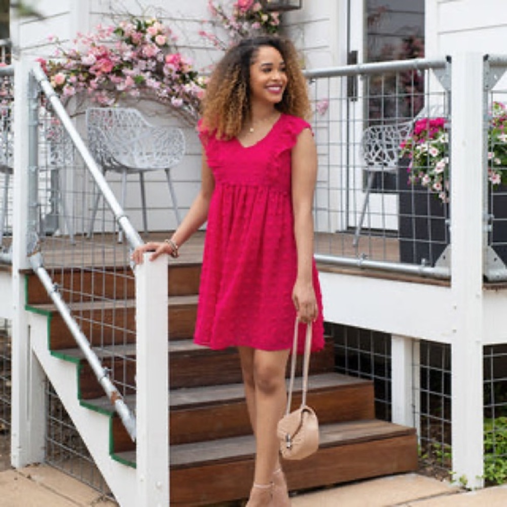 Grace and Lace Pink  Dobby dot dress